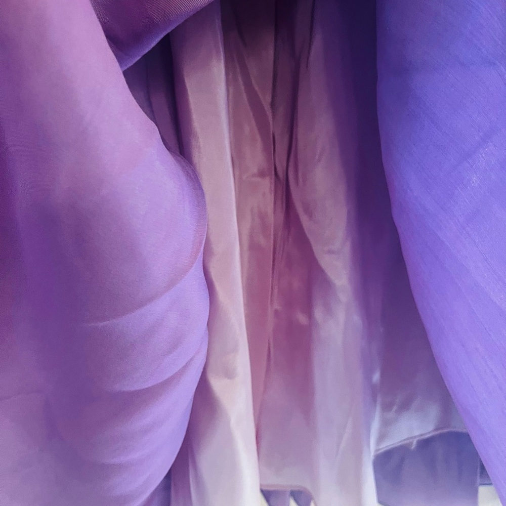 VTG Y2K Ethereal Forest Fairycore Celestial Dreamy Lilac Satin Maxi Party Skirt - Picture 4 of 10